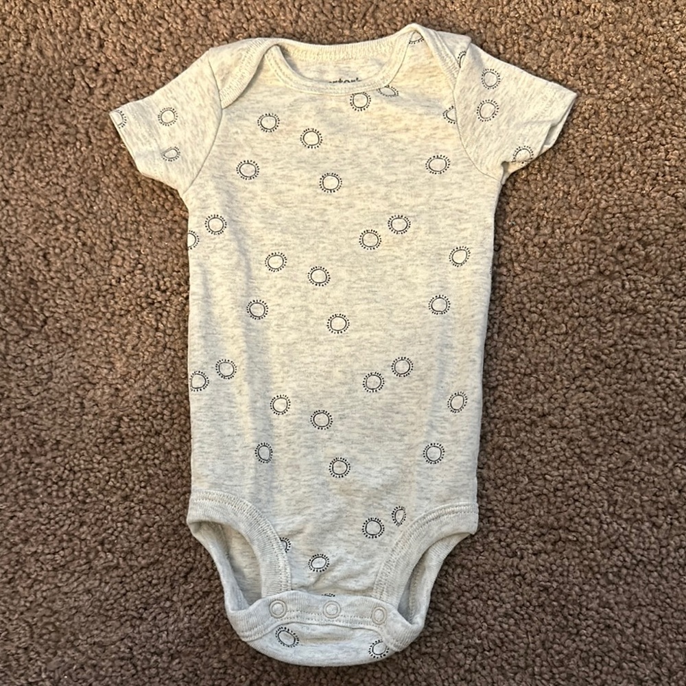 Carter's Gray Bodysuit with Delicate Pattern